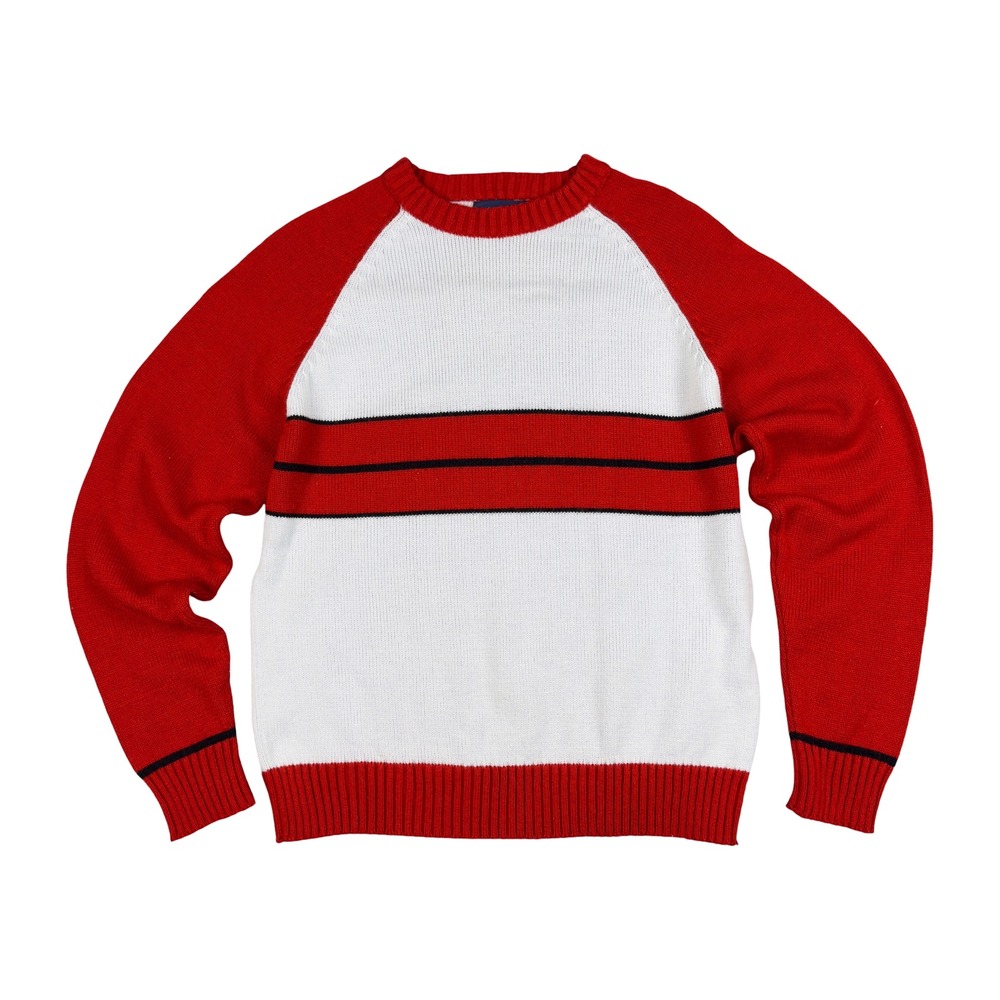 Vtg Wrangler Raglan Sweater Men's Small Red White Striped 70s 80s Acrylic